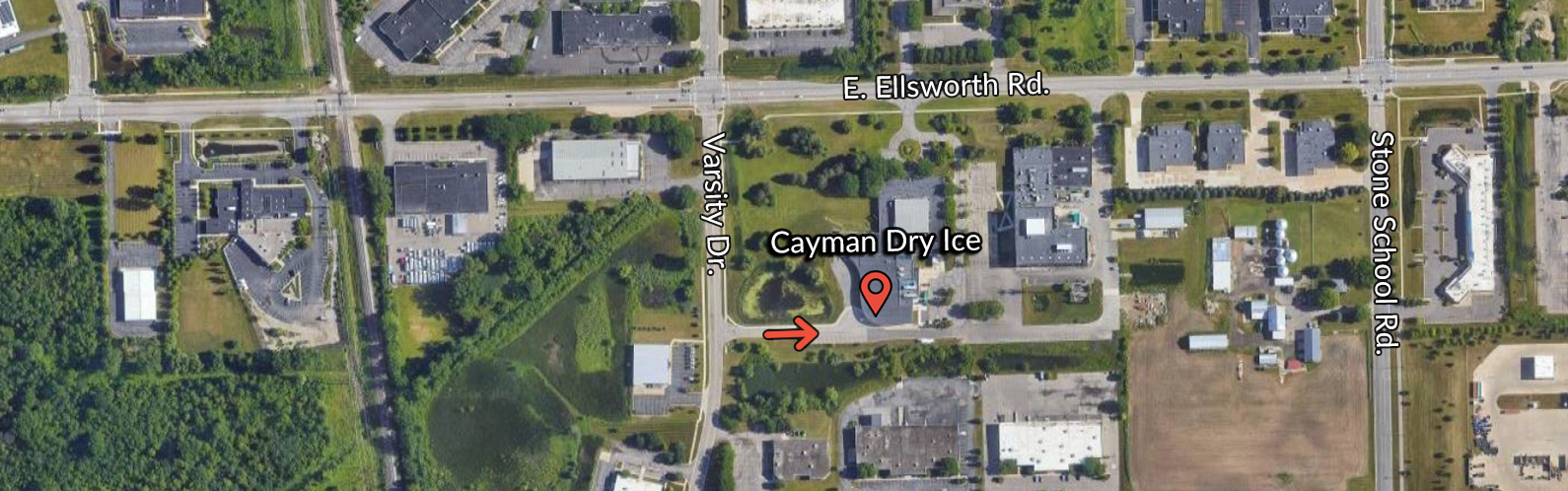 cayman dry ice pickup location map